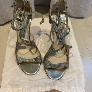 Jimmy Choo Azia Glitter Sandals